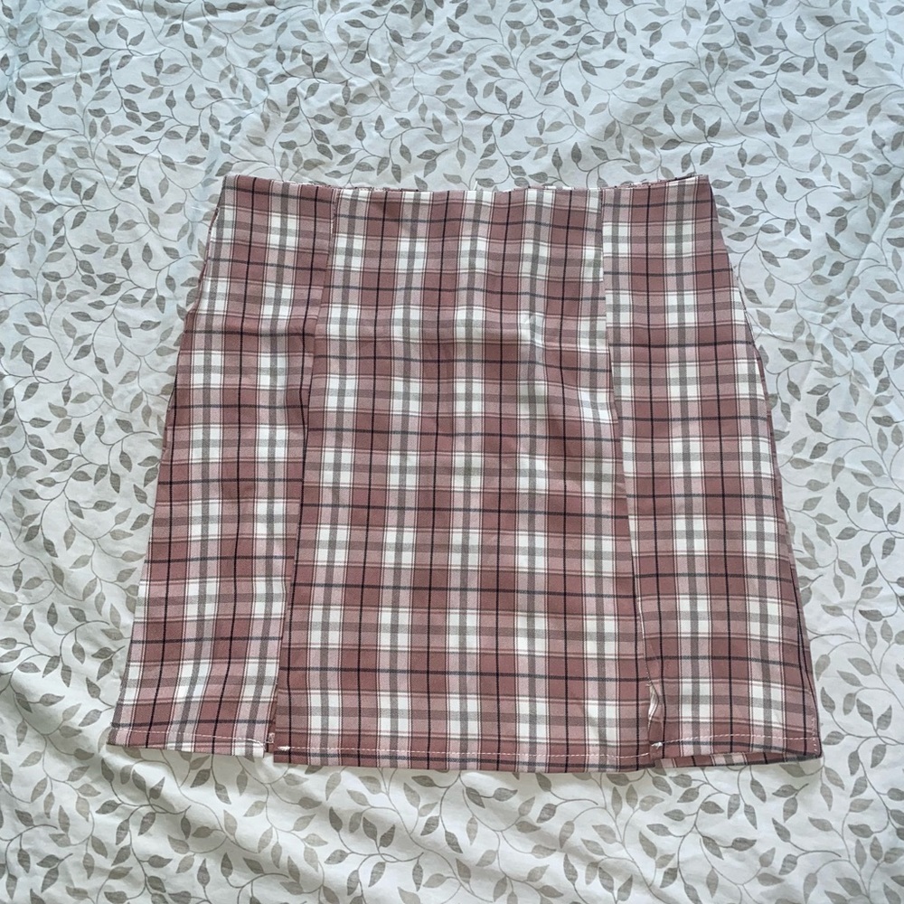 Pink Plaid Skirt- Size S